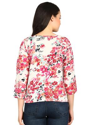 boat neck floral top - 15614651 - Standard Image - 3