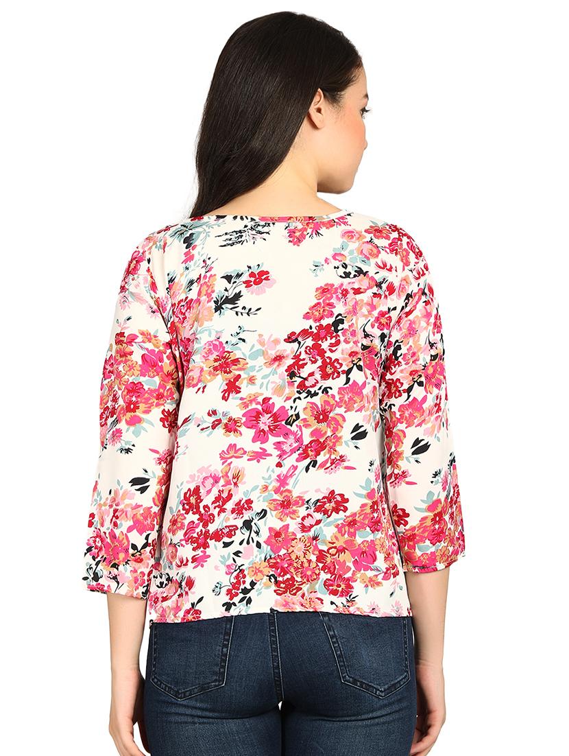 boat neck floral top - 15614651 - Zoom Image - 3