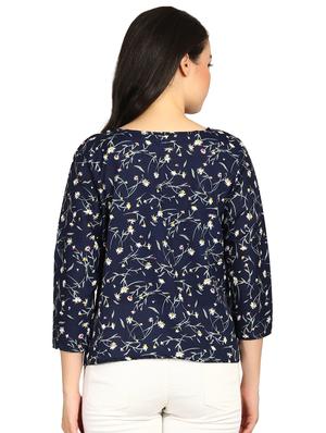boat neck floral top - 15614653 - Standard Image - 3