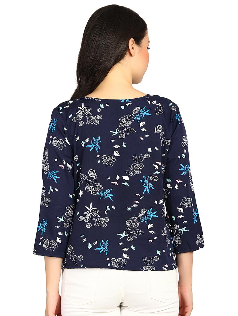 boat neck ditsy floral top - 15614654 - Zoom Image - 3