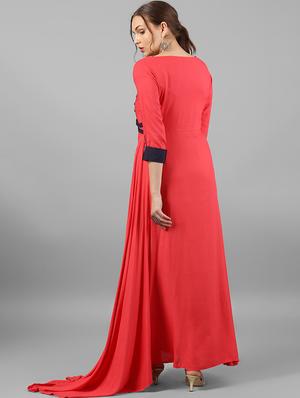 Coral asymmetric piping dress - 15614662 - Standard Image - 3