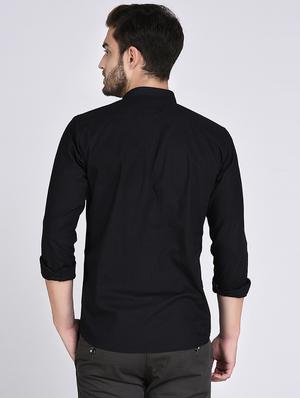 black cotton casual shirt - 15614738 - Standard Image - 3