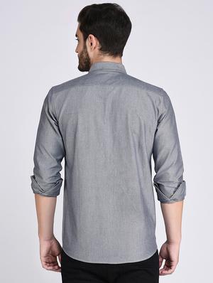 blue cotton casual shirt - 15614741 - Standard Image - 3