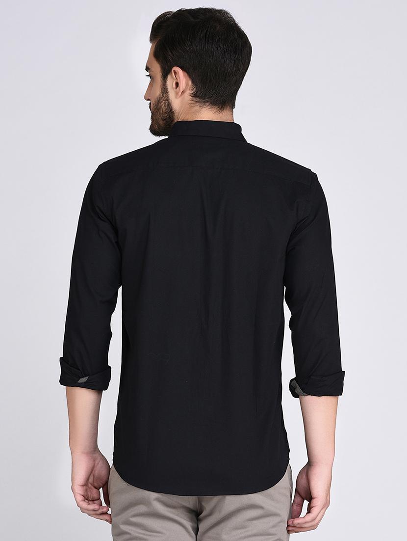black cotton casual shirt - 15614742 - Zoom Image - 3