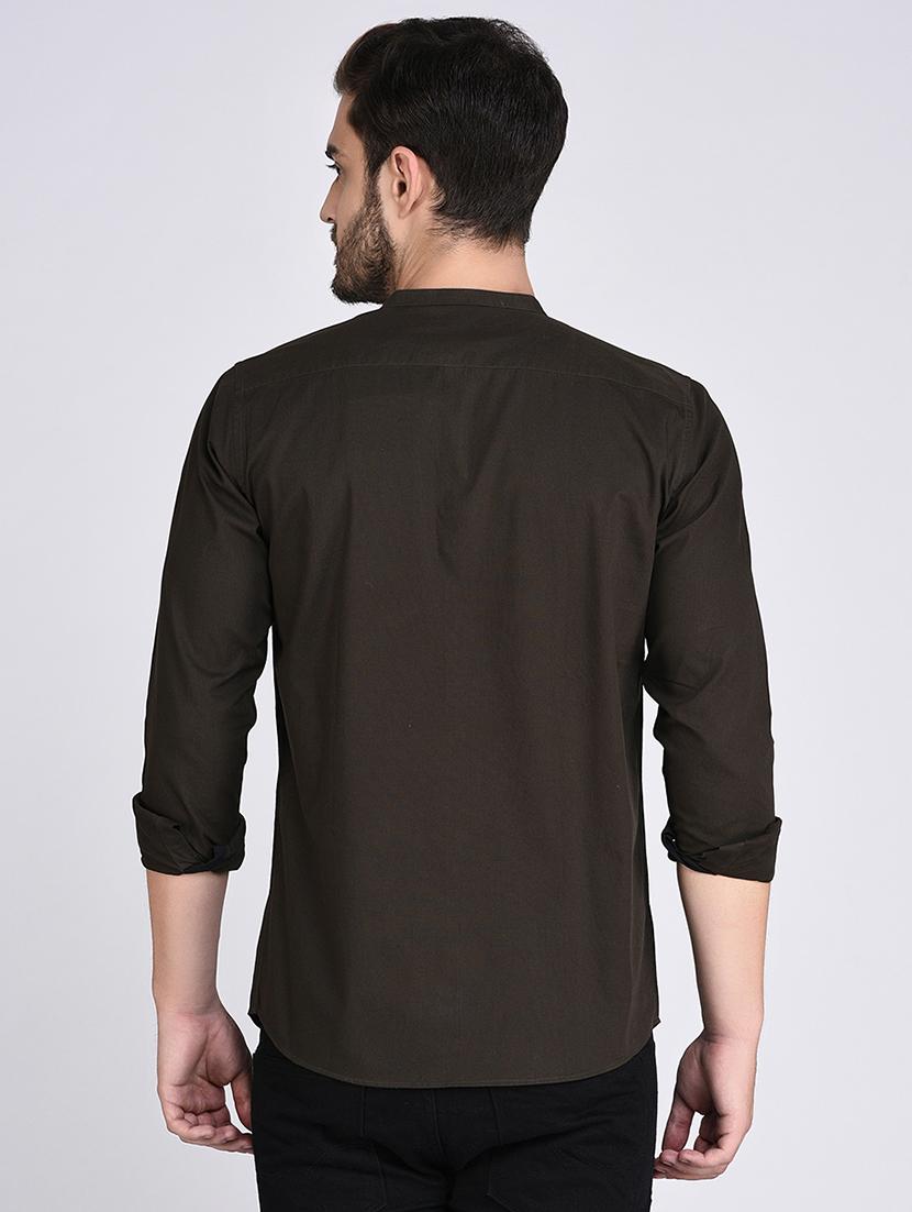 green cotton casual shirt - 15614744 - Zoom Image - 3
