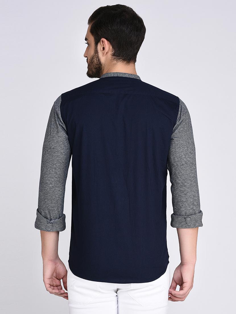 blue cotton casual shirt - 15614745 - Zoom Image - 3
