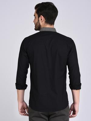 black cotton casual shirt - 15614746 - Standard Image - 3