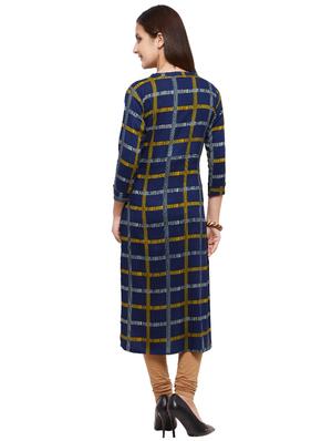 Straight checkered straight kurta - 15614862 - Standard Image - 3