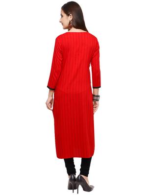 Stripes straight kurta - 15614865 - Standard Image - 3