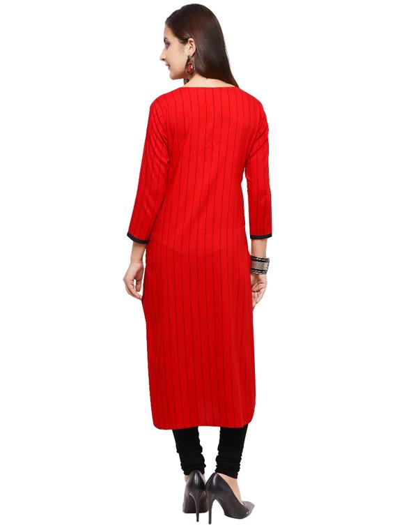 Stripes straight kurta - 15614865 - Zoom Image - 3