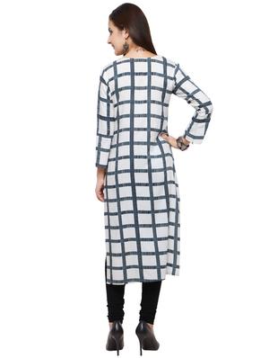 Checkered straight kurta - 15614868 - Standard Image - 3