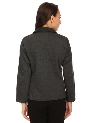 lapel neck solid blazer - 15614986 - Standard Image - 3