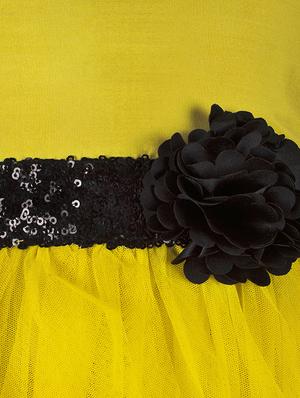 yellow net frock - 15615255 - Standard Image - 3