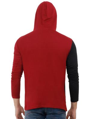 maroon cotton color block tshirt - 15615274 - Standard Image - 3