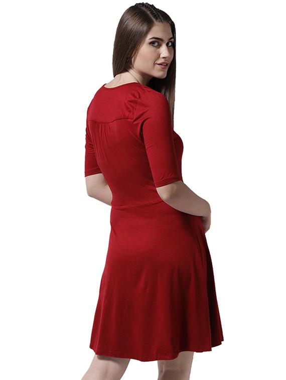 knot detail front overlap dress - 15615401 - Zoom Image - 3