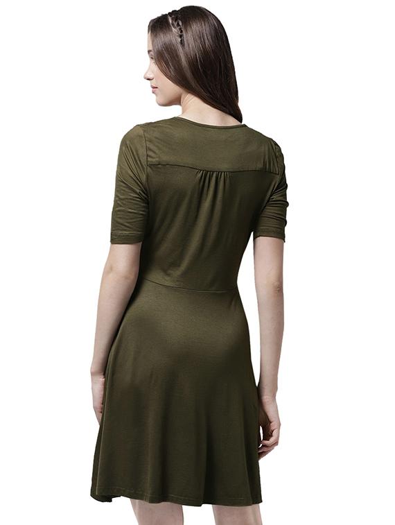 knot detail front overlap dress - 15615402 - Zoom Image - 3