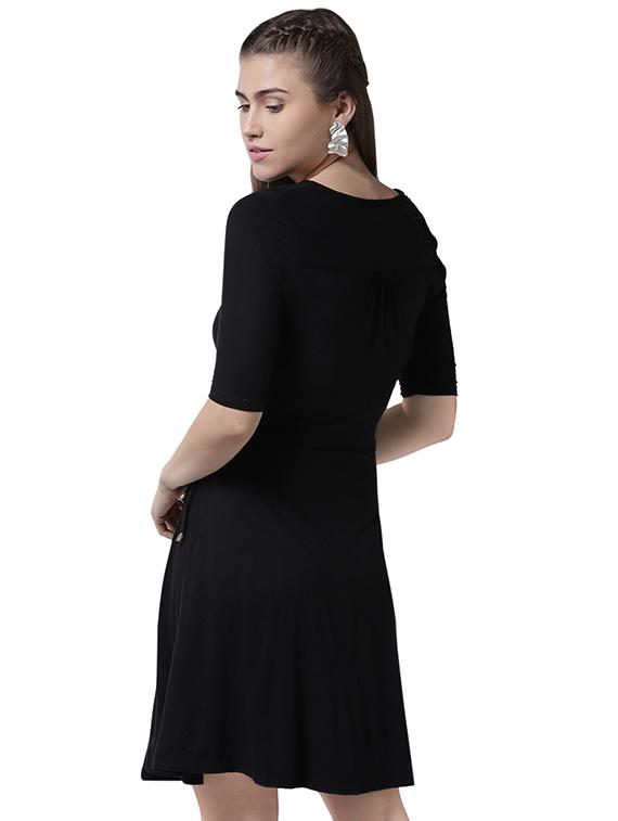 knot detail front overlap dress - 15615403 - Zoom Image - 3