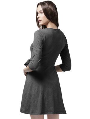 self tie waist front overlap dress - 15615404 - Standard Image - 3