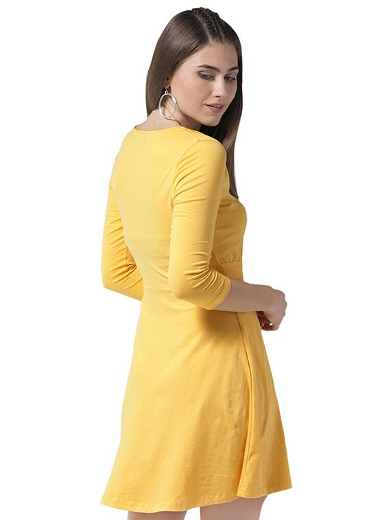 self tie waist front overlap dress - 15615406 - Zoom Image - 3