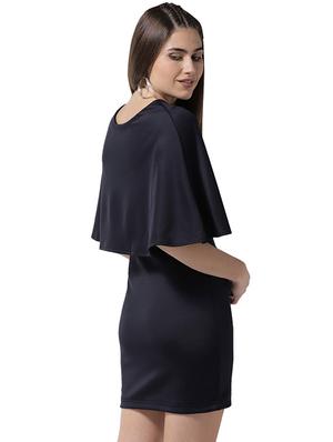 round neck overlay bodycon dress - 15615407 - Standard Image - 3