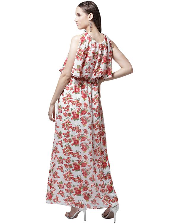 slit flutter sleeve blouson maxi dress - 15615414 - Zoom Image - 3