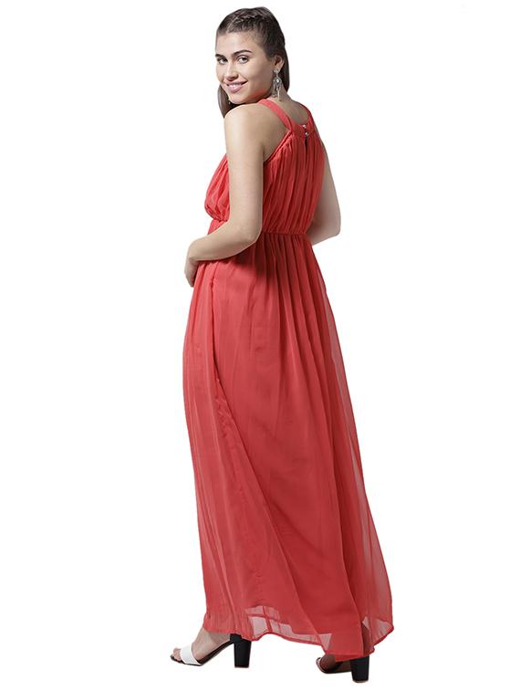 keyhole neck blouson maxi dress - 15615415 - Zoom Image - 3
