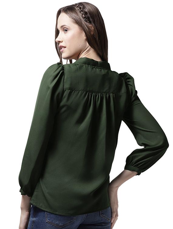 gather detail tie up neck top - 15615429 - Zoom Image - 3