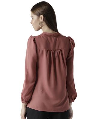 gather detail tie up neck top - 15615430 - Standard Image - 3