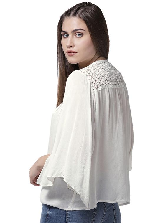 lace yoke pintuck detail top - 15615436 - Zoom Image - 3