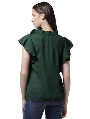 button detail flutter sleeve top - 15615441 - Standard Image - 3