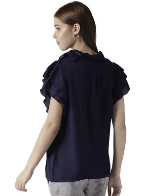 button detail flutter sleeve top - 15615442 - Standard Image - 3