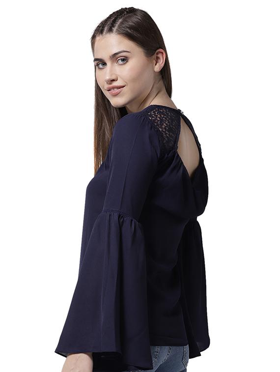 lace panel cutout back top - 15615443 - Zoom Image - 3