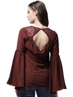 lace panel cutout back top - 15615444 - Standard Image - 3