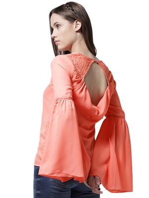 lace panel cutout back top - 15615445 - Standard Image - 3