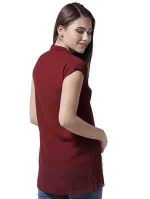 sheer button up asymmetric top - 15615446 - Standard Image - 3