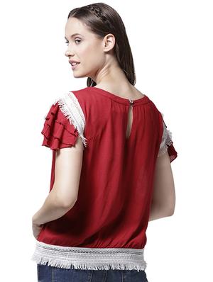 fringed lace detail top - 15615448 - Standard Image - 3