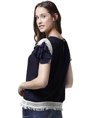 fringed lace detail top - 15615449 - Standard Image - 3