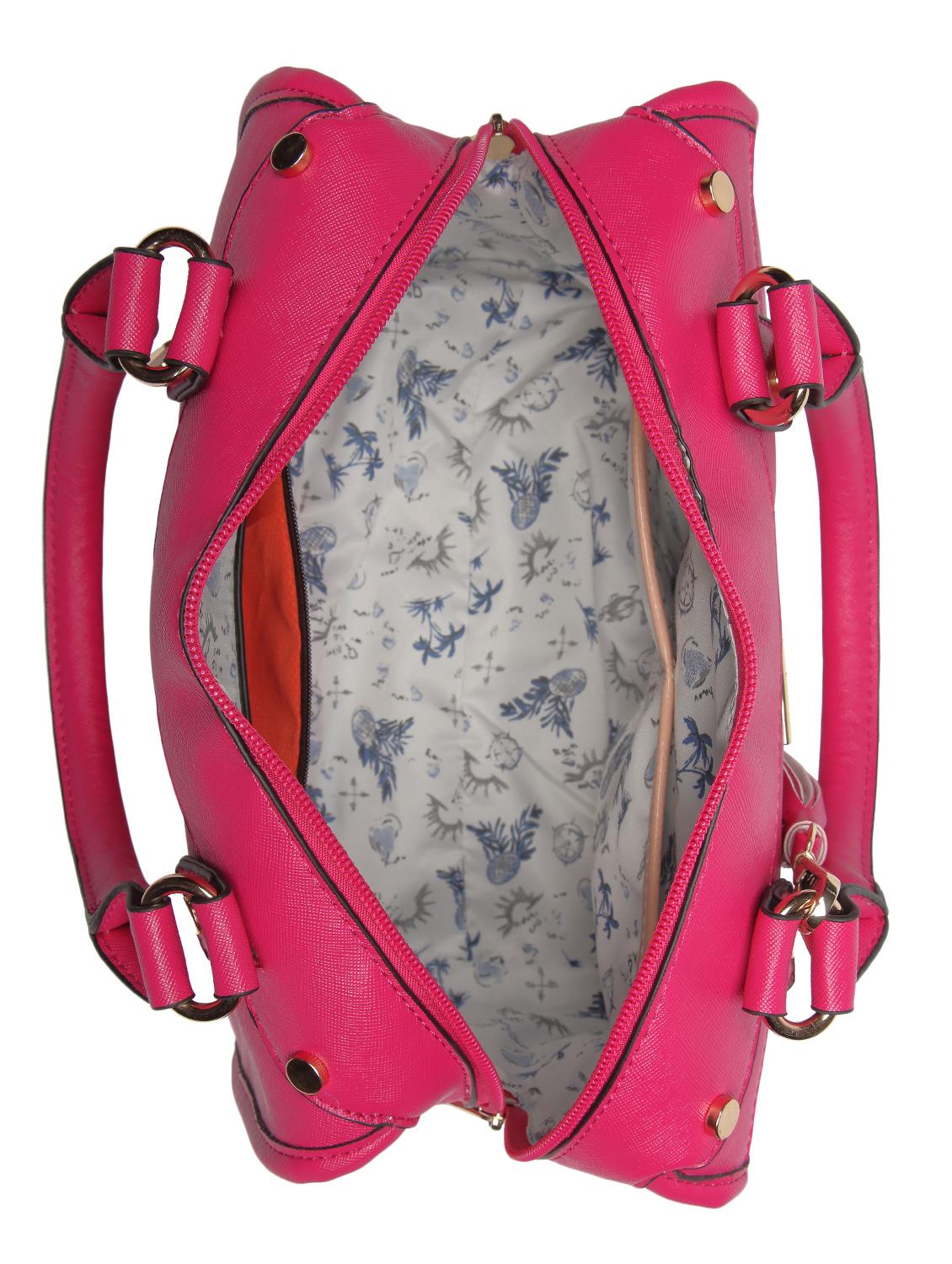pink leatherette (pu) regular handbag - 15615501 - Zoom Image - 3
