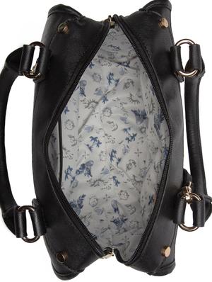 black leatherette (pu) regular handbag - 15615502 - Standard Image - 3