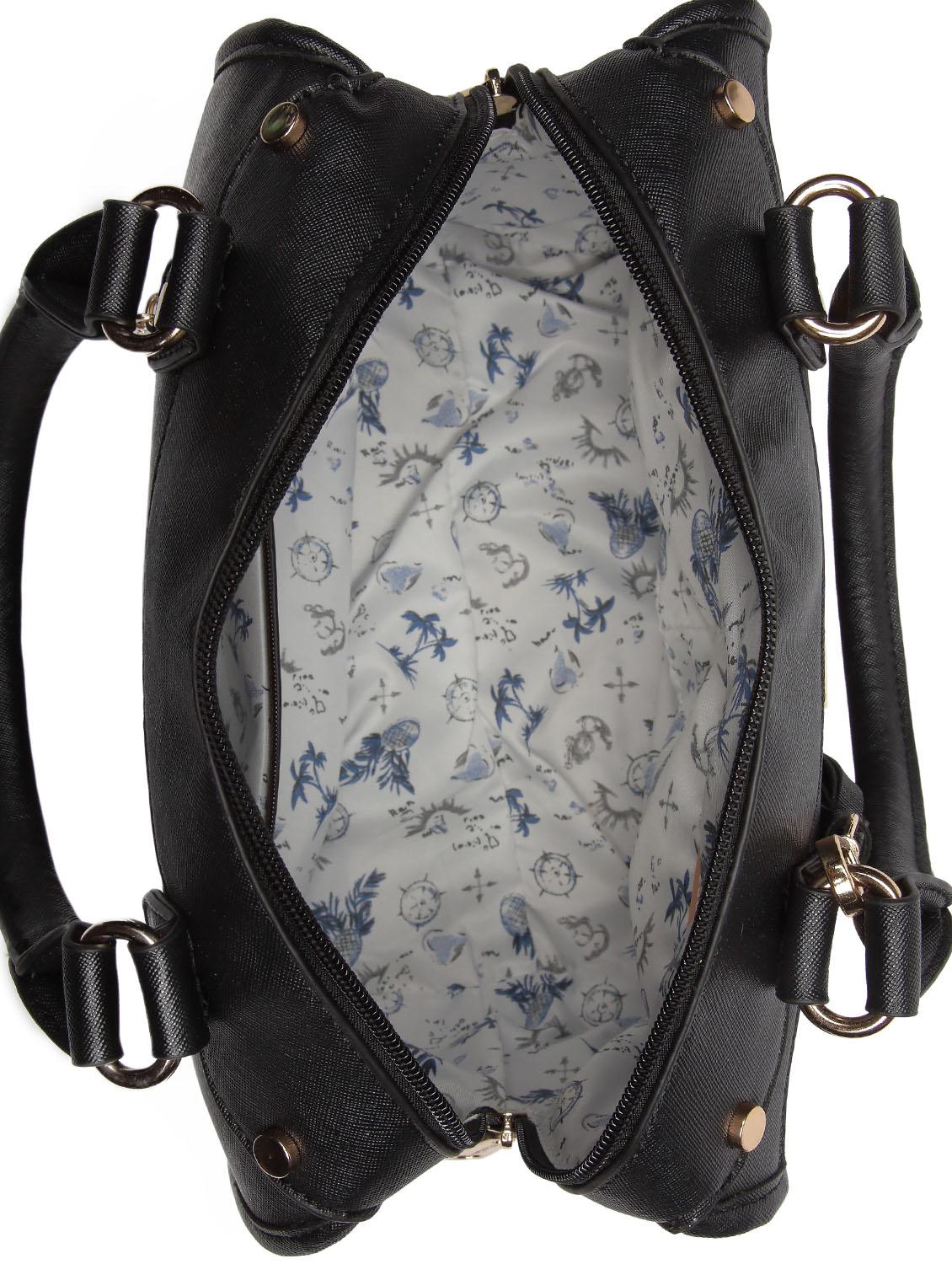 black leatherette (pu) regular handbag - 15615502 - Zoom Image - 3