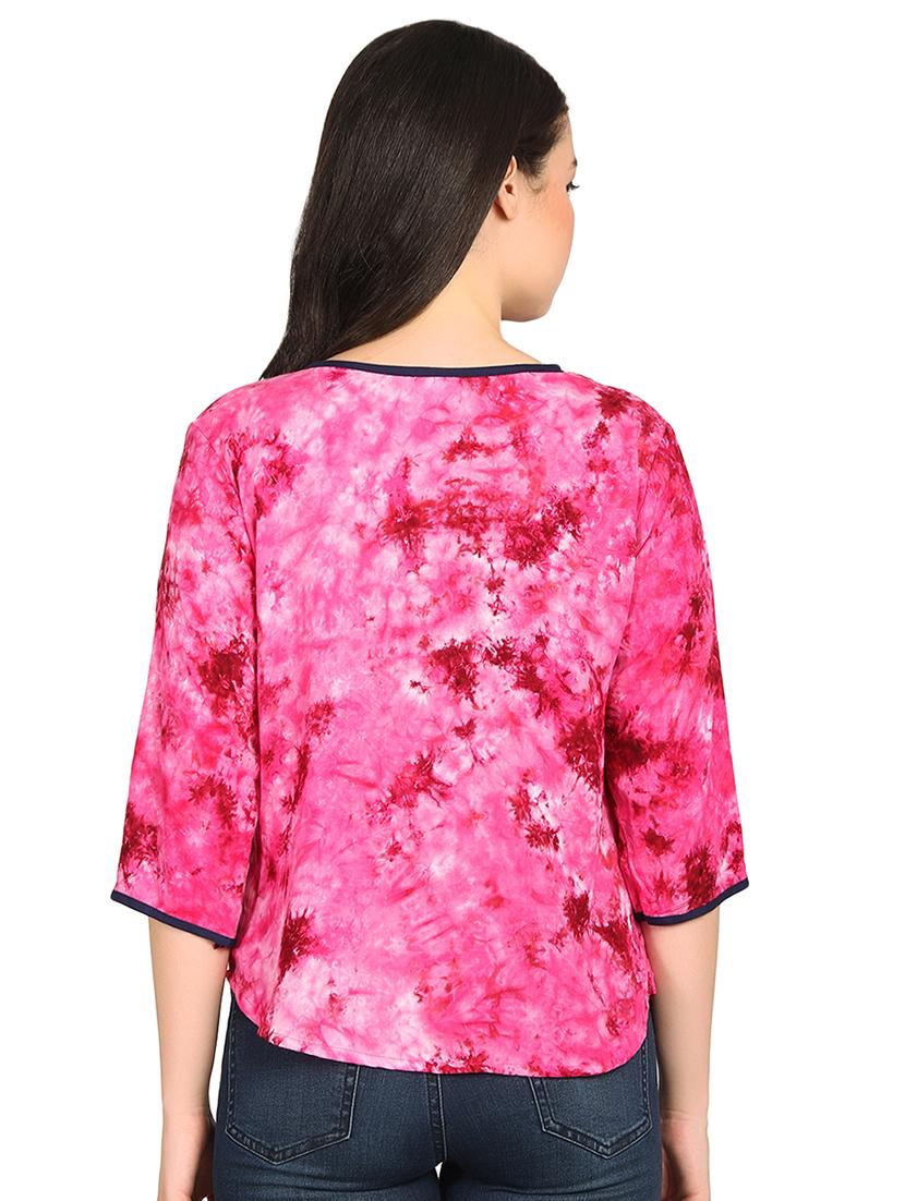 piping detail tie and dye top - 15615543 - Zoom Image - 3