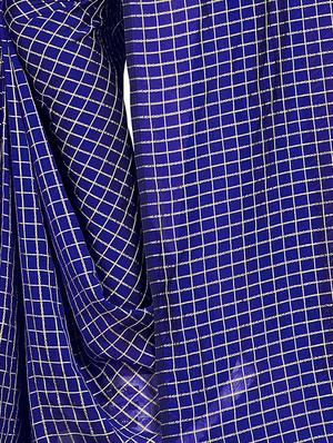 checkered woven saree with blouse - 15615577 - Standard Image - 3