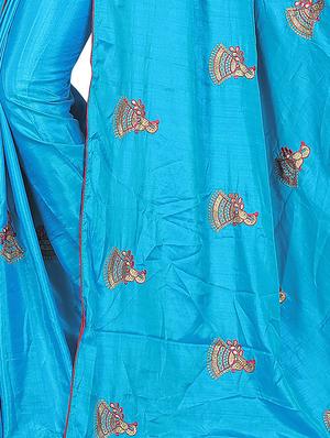 conversational embroidered saree with blouse - 15615583 - Standard Image - 3