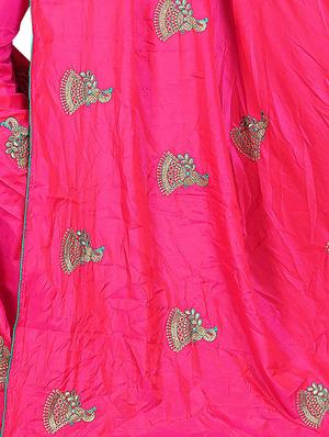 conversational pink embroidered saree with blouse - 15615586 - Standard Image - 3