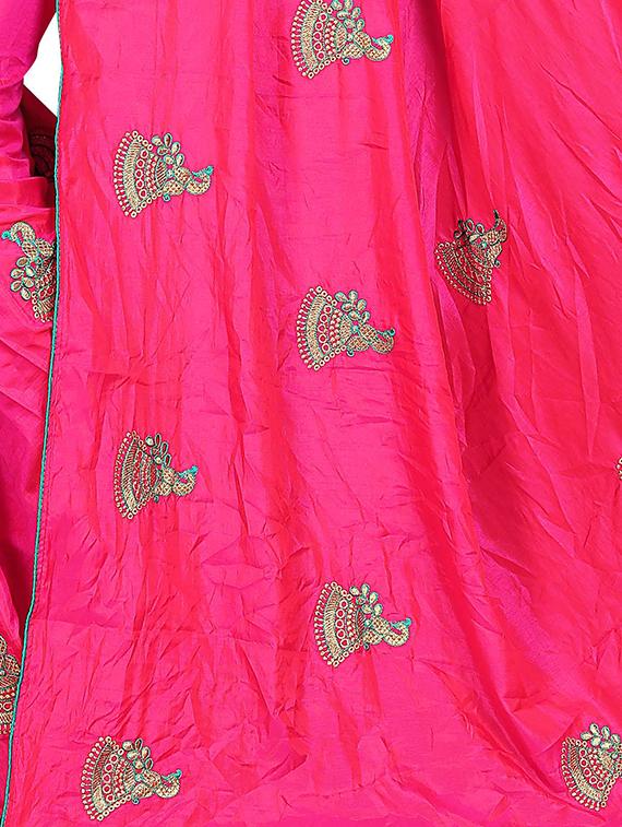 conversational pink embroidered saree with blouse - 15615586 - Zoom Image - 3