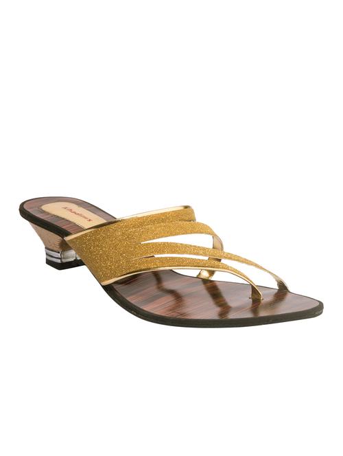 gold slip on sandals - 15615674 - Standard Image - 1