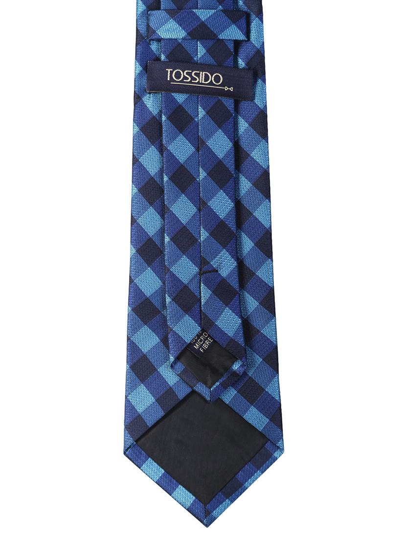 blue micro fiber tie with cufflink and pocket square - 15615751 - Zoom Image - 3