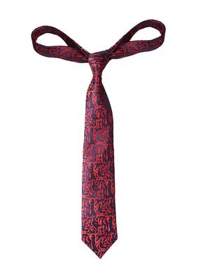 red micro fiber tie with pocket square and cufflink - 15615752 - Standard Image - 3