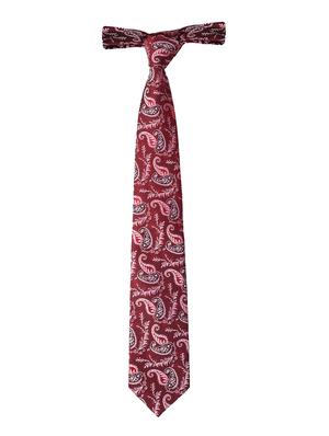 red micro fiber tie with pocket square and cufflink - 15615767 - Standard Image - 3