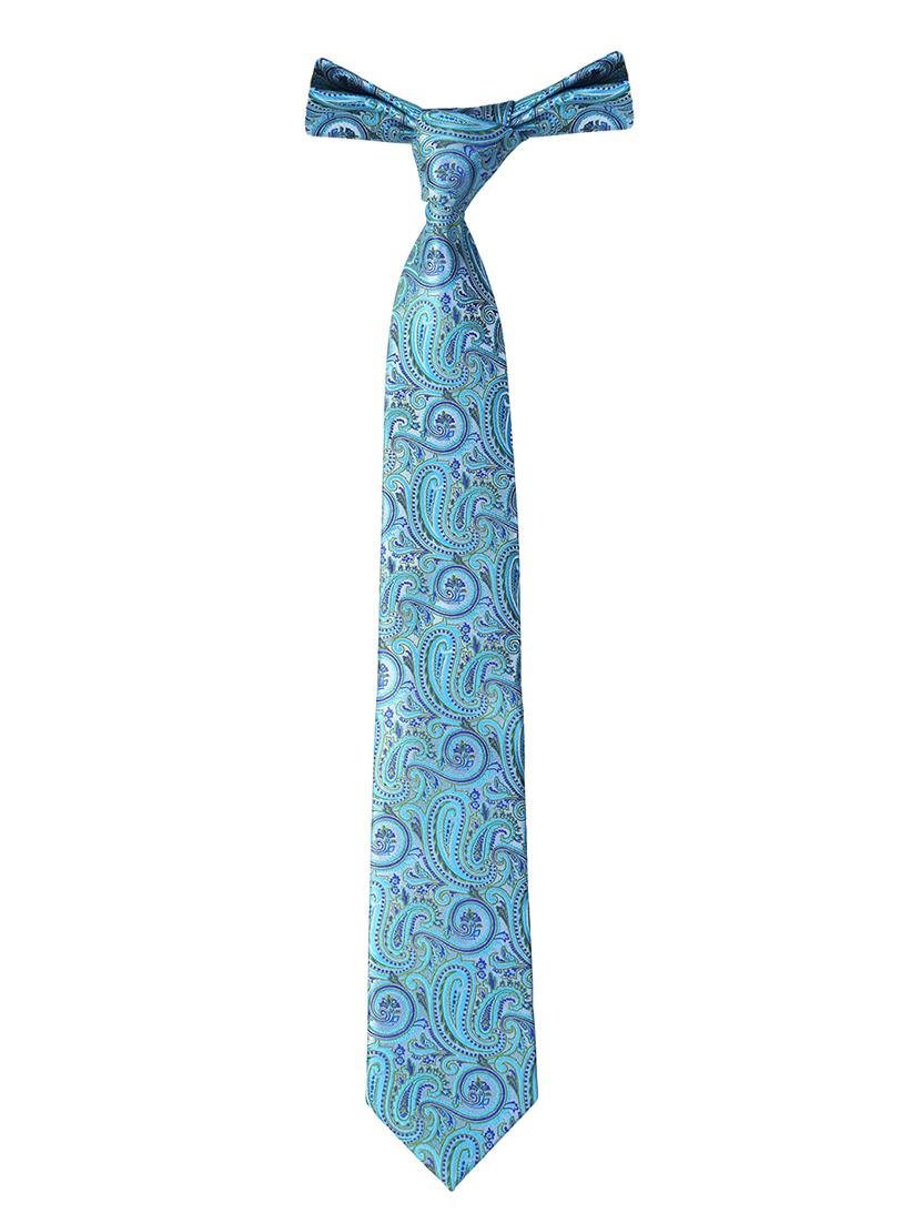 blue micro fiber tie with pocket square and cufflink - 15615771 - Zoom Image - 3